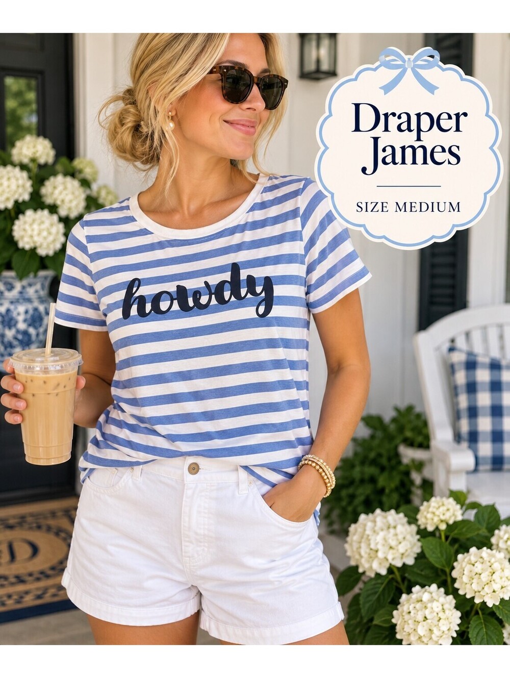 Draper James | M | Howdy Striped Tee